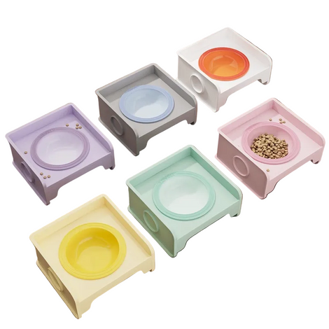 Macaron Ceramic Pet Bowl | French-Style Gradient Cat & Dog Food Dish