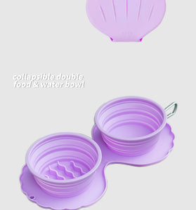 Shell Duo Pet Travel Bowl