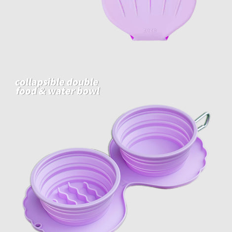 Shell Duo Pet Travel Bowl