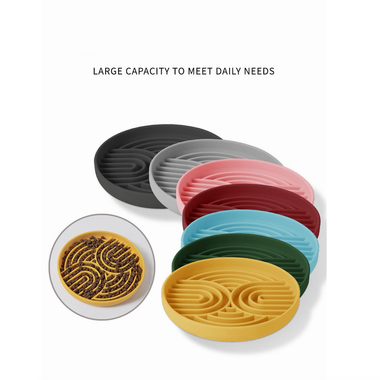 Silicone Slow Feeder Lick Mat for Dogs | Anti-Choke Suction Bowl | 6 Colors