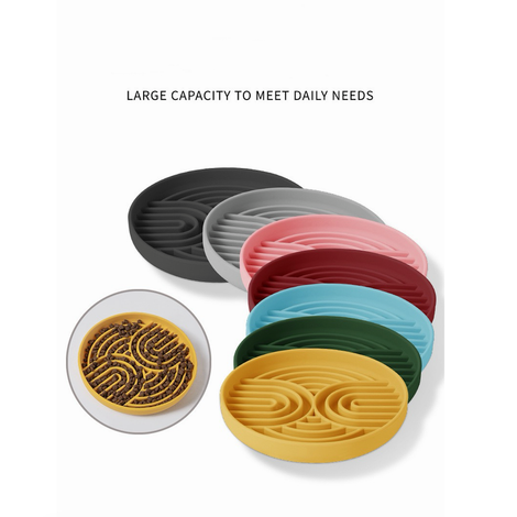 Silicone Slow Feeder Lick Mat for Dogs | Anti-Choke Suction Bowl | 6 Colors